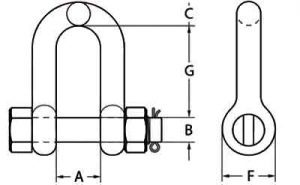 AS2741 Grade S Dee Shackle with Safety Pin & Nut China manufacturer