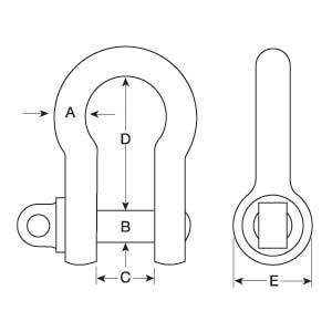 B.S.3032 Large Bow Shackle with Screw Collar Pin China manufacturer