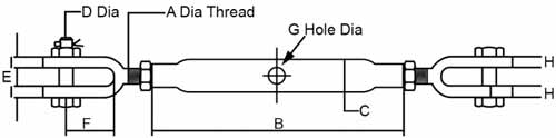 Closed Body Turnbuckle Jaw&Jaw Rigging Screw 