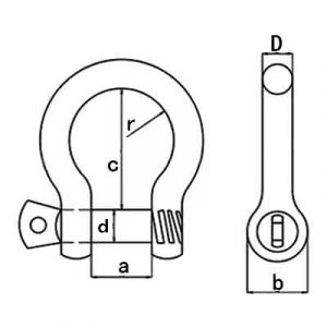 Commercial Bow Shackle with Screw Pin