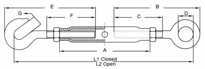 DIN 1478 Turnbuckle Eye/Hook China manufacturer