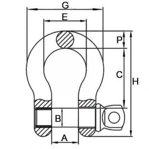 Screw Pin Anchor Shackle G-209 U.S. Type China manufacturer