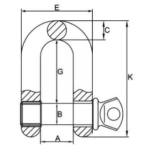 Screw Pin D Shackle G-210 U.S. Type China manufacturer