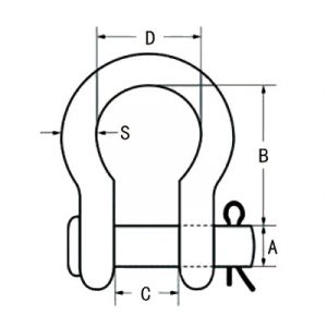 G-213 Round Pin Anchor Shackle U.S. Type