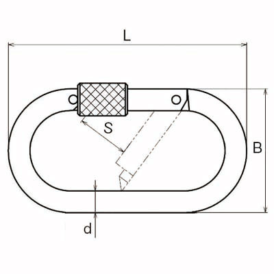 Oval Snap Hook with Screw Nut Stainless Steel