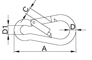 Spring Snap Hook DIN5299 Form C Stainless Steel China manufacturer