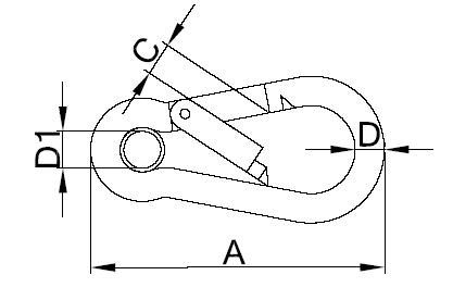 Snap Hook with Eyelet DIN 5299 Stainless Steel