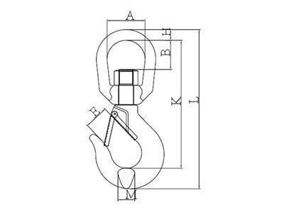 Swivel Eye Hoist Hook Grade 43 China manufacturer