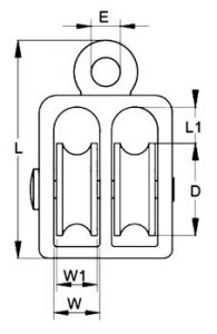 Die Cast Awning Pulleys Fixed Eye Double Sheaves China manufacturer