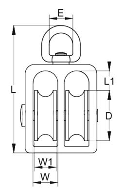 Die Cast Double Sheave Awning Pulley With Swivel Eye China manufacturer