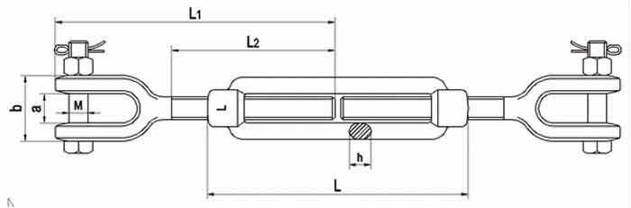 DIN 1480 Turnbuckle Jaw-Jaw,aka Straining Screw or DIN 1480 turnbuckle Fork and Fork,conform to DIN 1480,been electric galvanised/HDG,China manufacturer